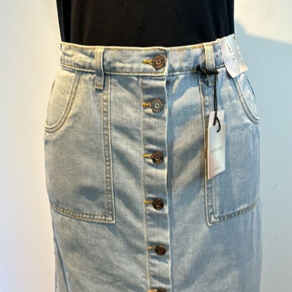 Happily Grey button front denim midi skirt size 28 NWT - Picture 11 of 12
